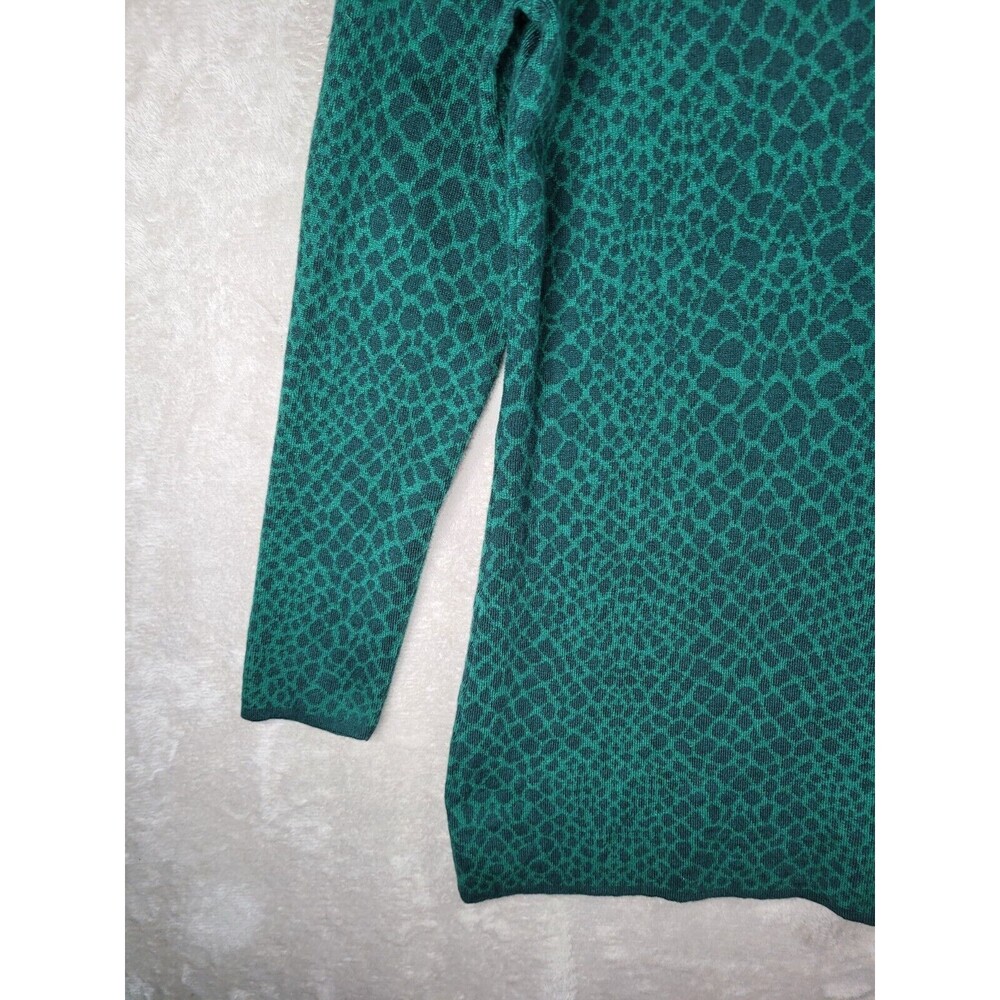 Isaac Mizrahi Live Cardigan Sweater Womens M Green Long Sleeve Animal Print - Picture 16 of 16